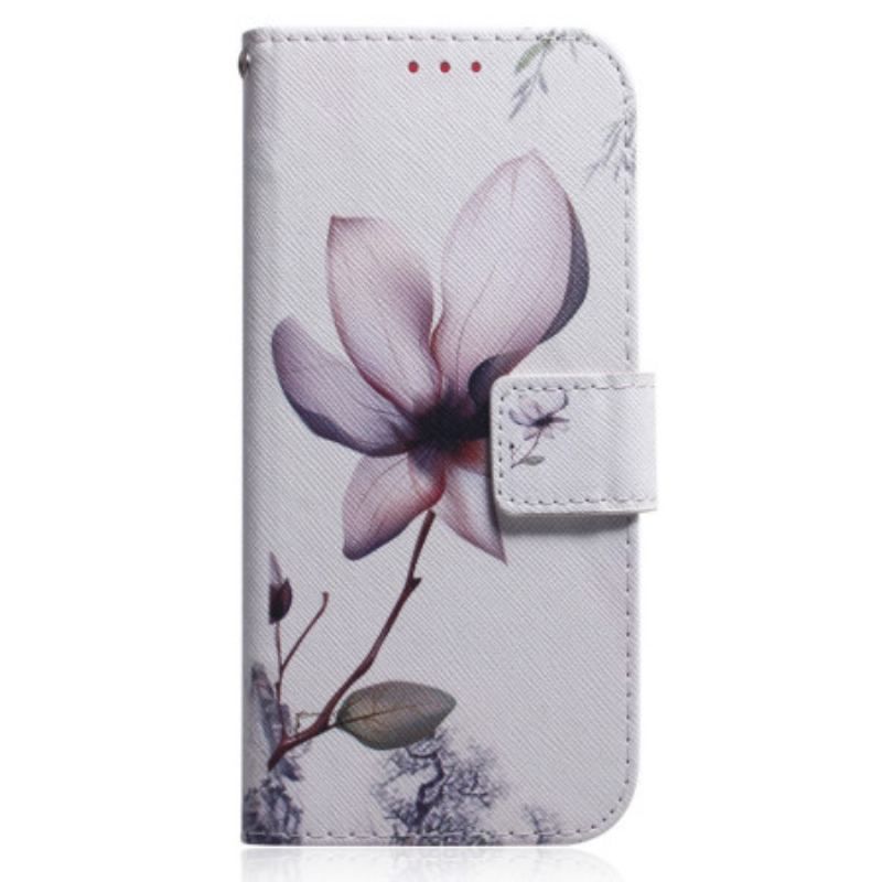 Flip Cover Oppo Reno 8 Lite Lyserød Blomst