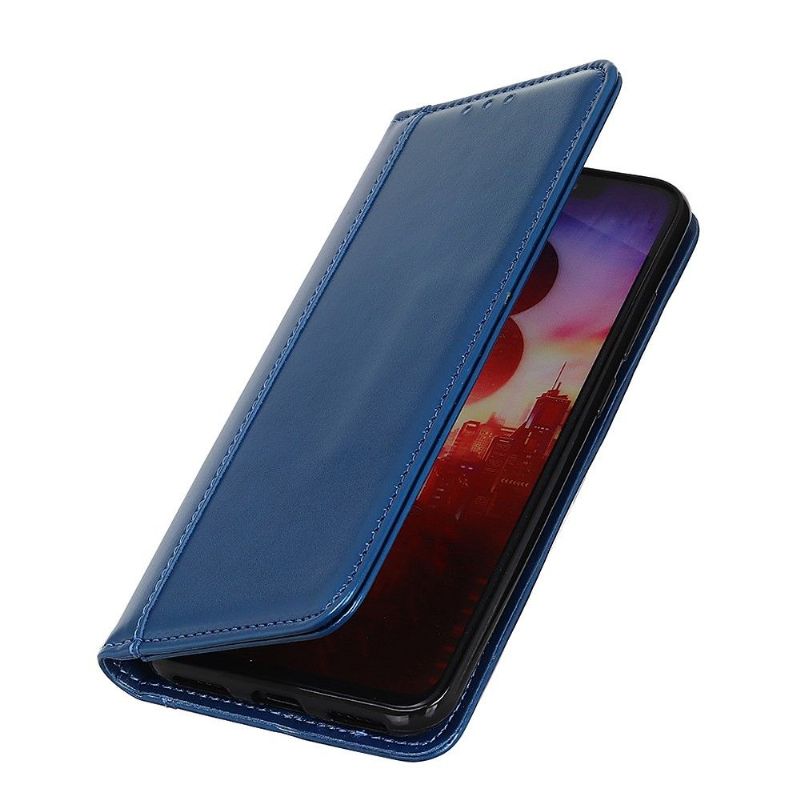 Etui Samsung Galaxy A71 Flip Cover Imiteret Læder - Blå