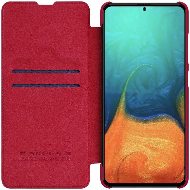 Læder Cover Samsung Galaxy A71 Original Nillkin Faux Læder Cover - Rød