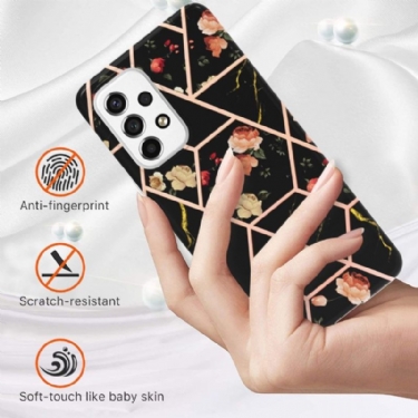 Cover Samsung Galaxy A53 5G Marmor Og Blomster