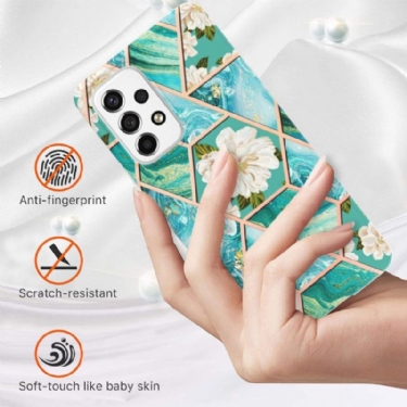 Cover Samsung Galaxy A53 5G Marmor Og Hvide Blomster