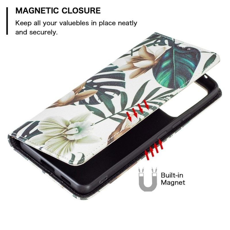 Læder Cover Samsung Galaxy A53 5G Tropisk Mønster