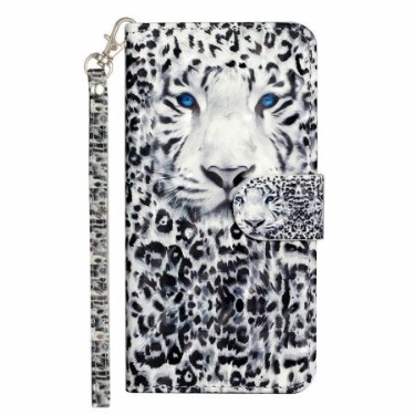 Flip Cover Xiaomi 14t Pro Leopardmønster Med Rem