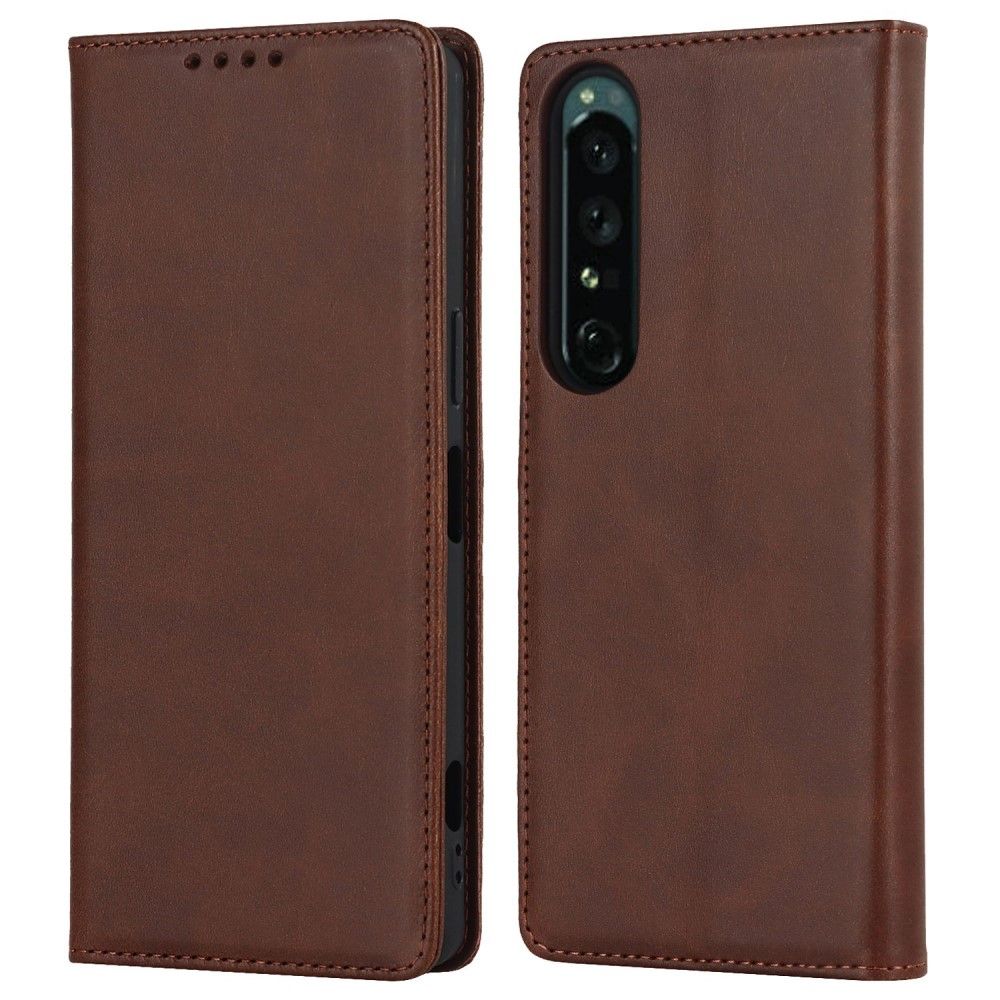 Flip Cover Sony Xperia 1 IV Anti-fald Læder Cover Kortholder I Imiteret Læder