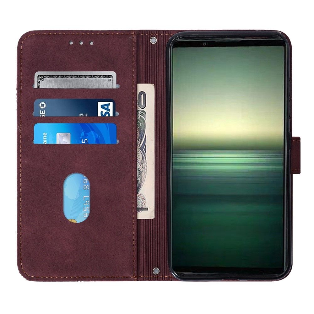 Flip Cover Sony Xperia 1 IV Geometrisk Design Med Rem