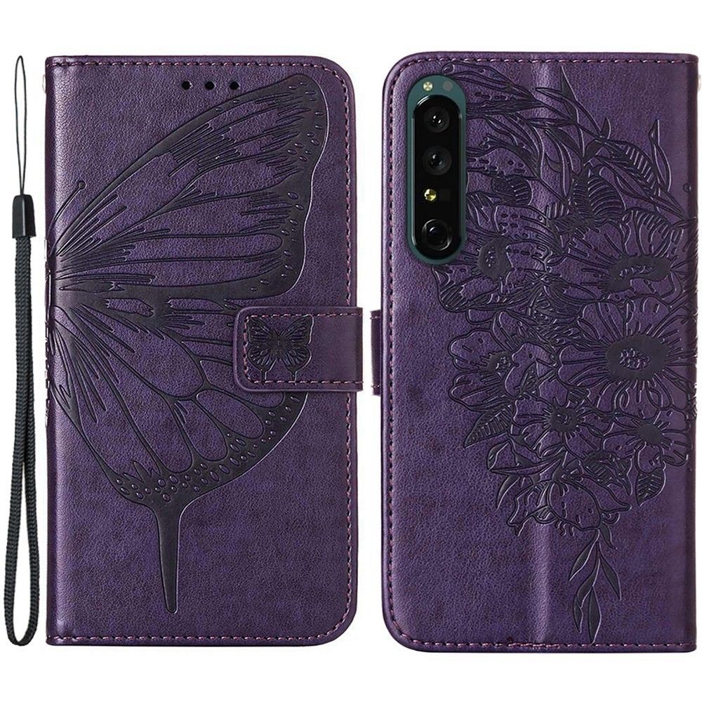 Flip Cover Sony Xperia 1 IV Kortholder Til Sommerfugleblomst