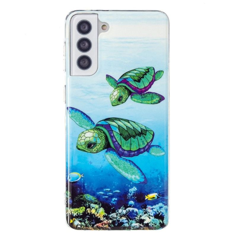 Cover Samsung Galaxy S21 FE Fluorescerende Skildpadder