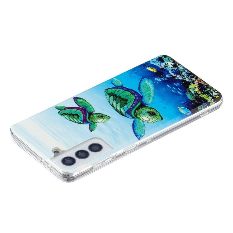 Cover Samsung Galaxy S21 FE Fluorescerende Skildpadder