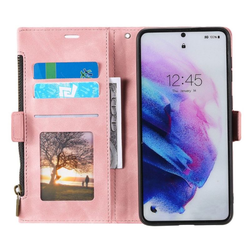 Flip Cover Samsung Galaxy S21 FE Hemming Punge Etui Booth Funktion