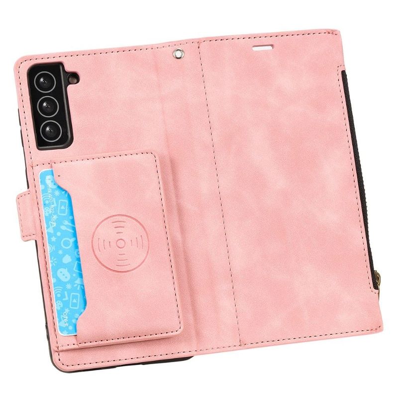 Flip Cover Samsung Galaxy S21 FE Hemming Punge Etui Booth Funktion