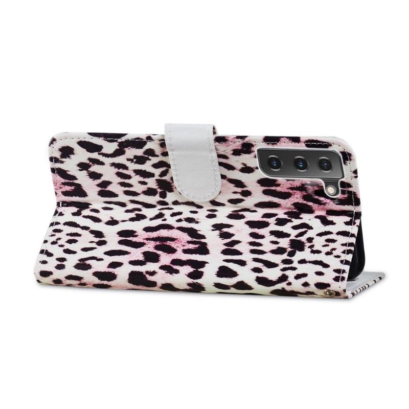 Flip Cover Samsung Galaxy S21 FE Leopardmønster