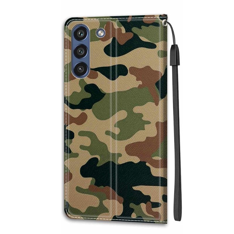 Læder Cover Samsung Galaxy S21 FE Camouflage