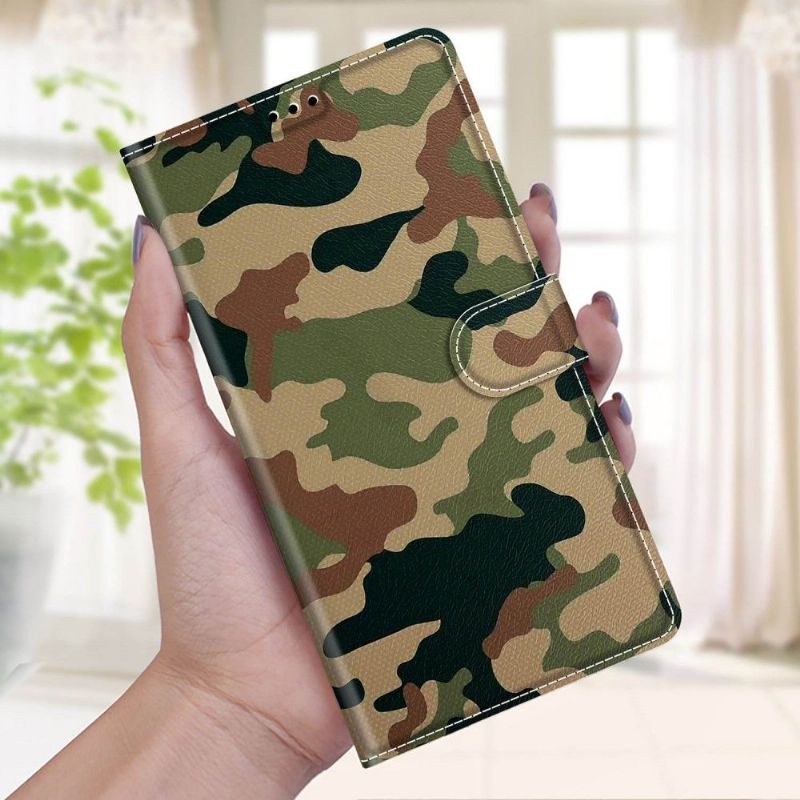 Læder Cover Samsung Galaxy S21 FE Camouflage