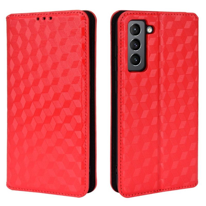 Læder Cover Samsung Galaxy S21 FE Original Flip Cover Designgeometri