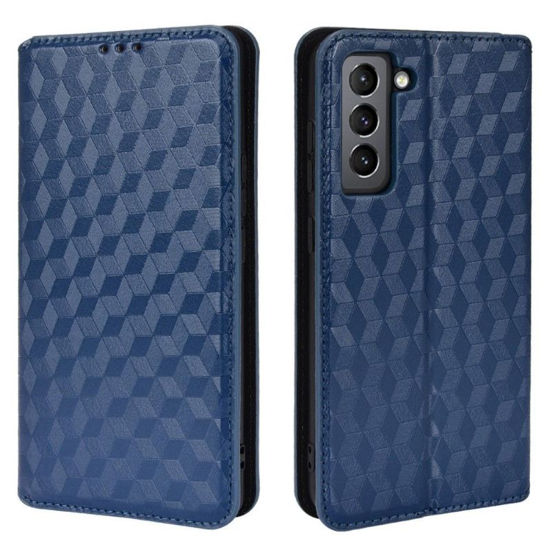 Læder Cover Samsung Galaxy S21 FE Original Flip Cover Designgeometri