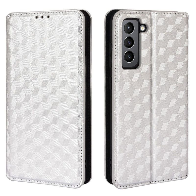 Læder Cover Samsung Galaxy S21 FE Original Flip Cover Designgeometri