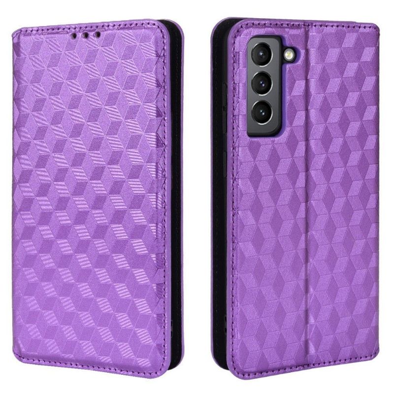 Læder Cover Samsung Galaxy S21 FE Original Flip Cover Designgeometri