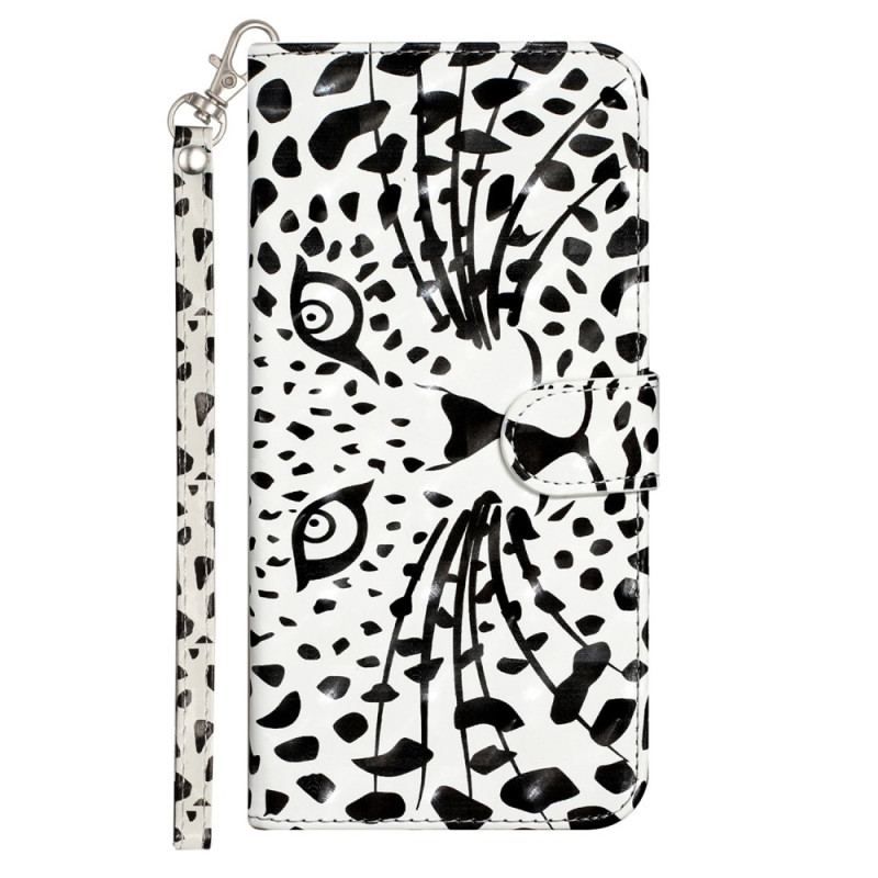 Flip Cover iPhone 15 Pro Max Med Snor 3d Leopard Med Rem