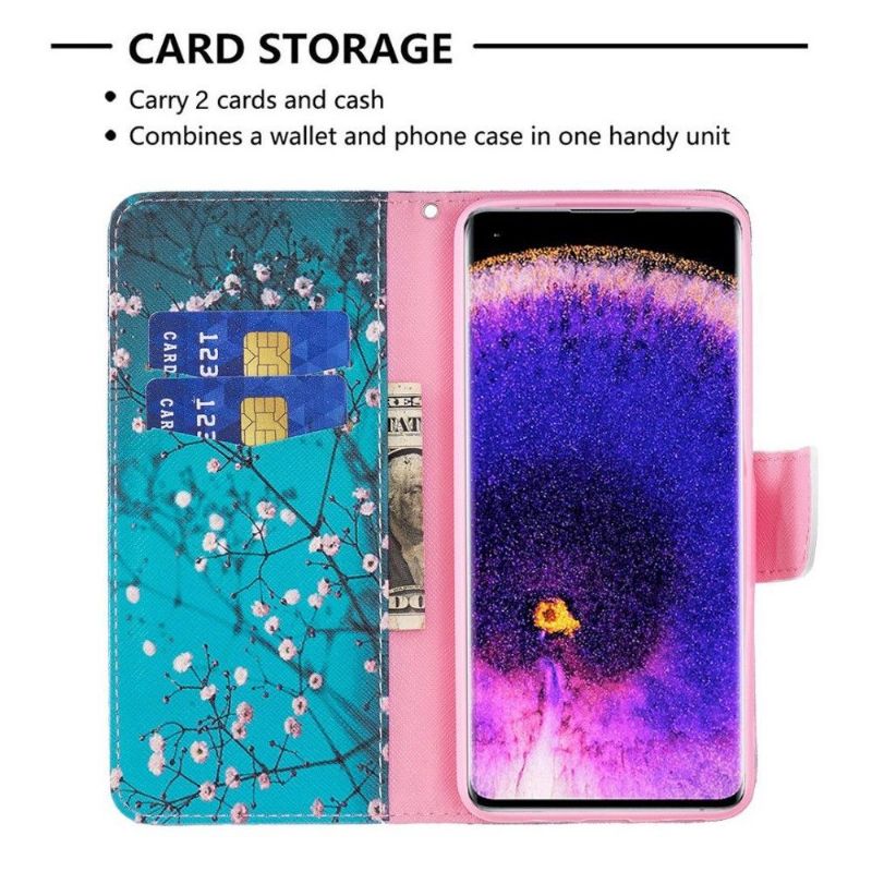 Flip Cover Oppo Reno 7 Blomstrende Grene