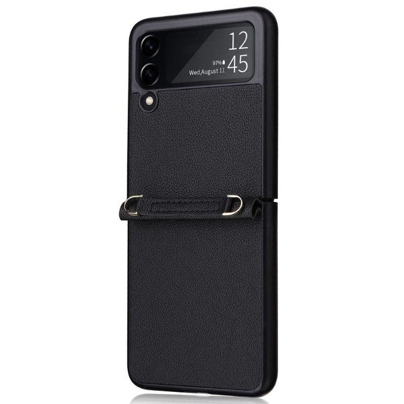 Cover Samsung Galaxy Z Flip 3 5G Med Snor Flip Cover Kunstlæder