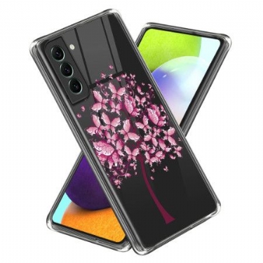 Cover Samsung Galaxy S24 5g Gennemsigtige Lyserøde Blomster