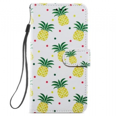 Læder Cover Samsung Galaxy S24 5g Telefon Etui Ananas Med Rem