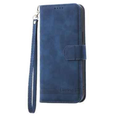 Læder Cover Samsung Galaxy S24 5g Telefon Etui Etui Med Støtte Og Snor Dierfeng