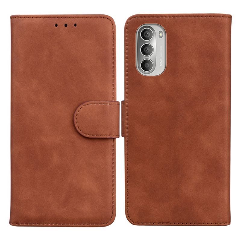 Flip Cover Moto G51 5G Monokrom Lædereffekt