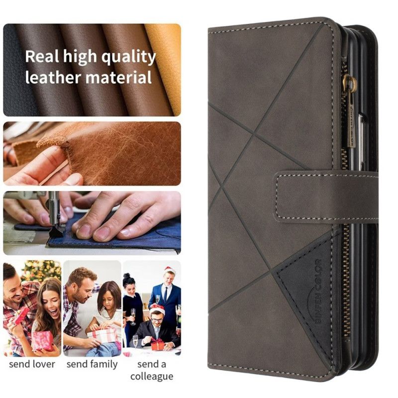 Læder Cover Samsung Galaxy Z Fold 6 Telefon Etui Binfen Color Geometry Wallet