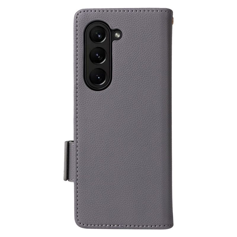 Læder Cover Samsung Galaxy Z Fold 6 Telefon Etui Dobbeltspænde Og Rem