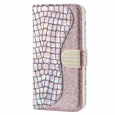 Flip Cover Samsung Galaxy S23 5G Krokodille Diamanter