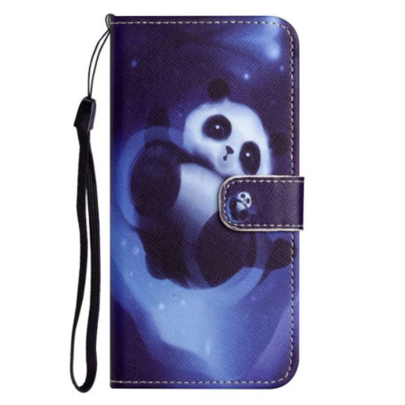 Flip Cover Samsung Galaxy S23 5G Med Snor Strappy Panda