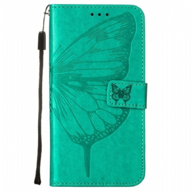 Flip Cover Samsung Galaxy S23 5G Sommerfugledesign Med Snor