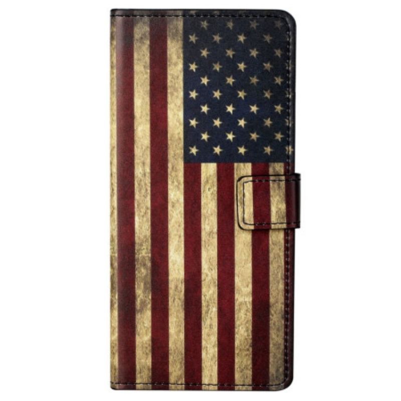 Flip Cover Samsung Galaxy S23 5G Vintage Amerikansk Flag