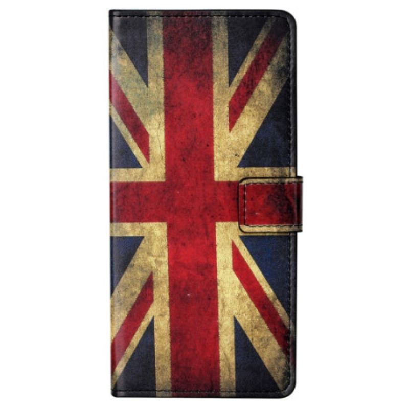 Læder Cover Samsung Galaxy S23 5G Vintage Engelsk Flag