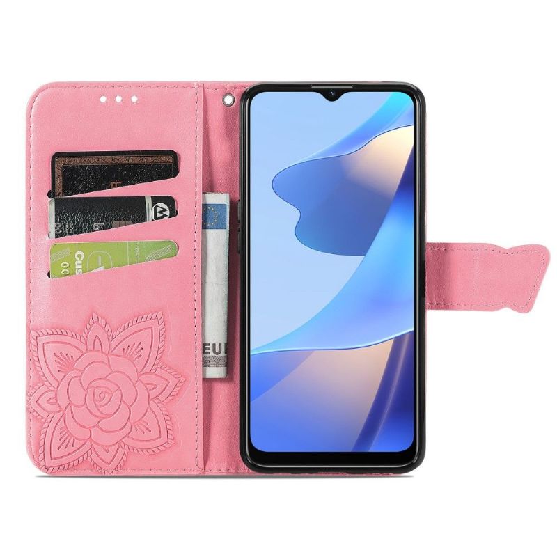 Flip Cover Oppo A16 / A16s Anti-fald Relief Sommerfugl