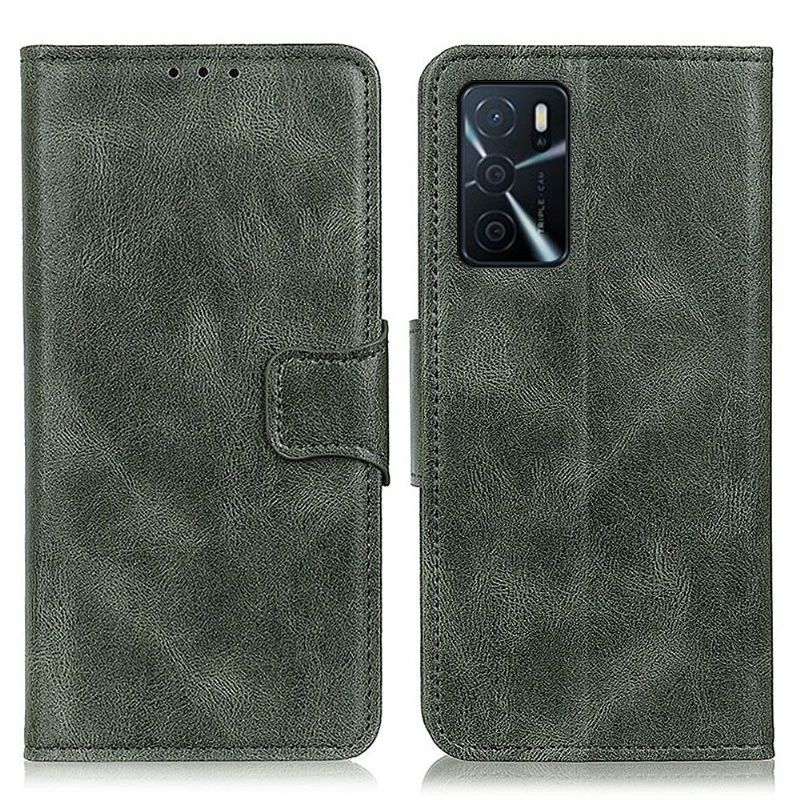 Flip Cover Oppo A16 / A16s Læder Cover Foliostativ I Imiteret Læder