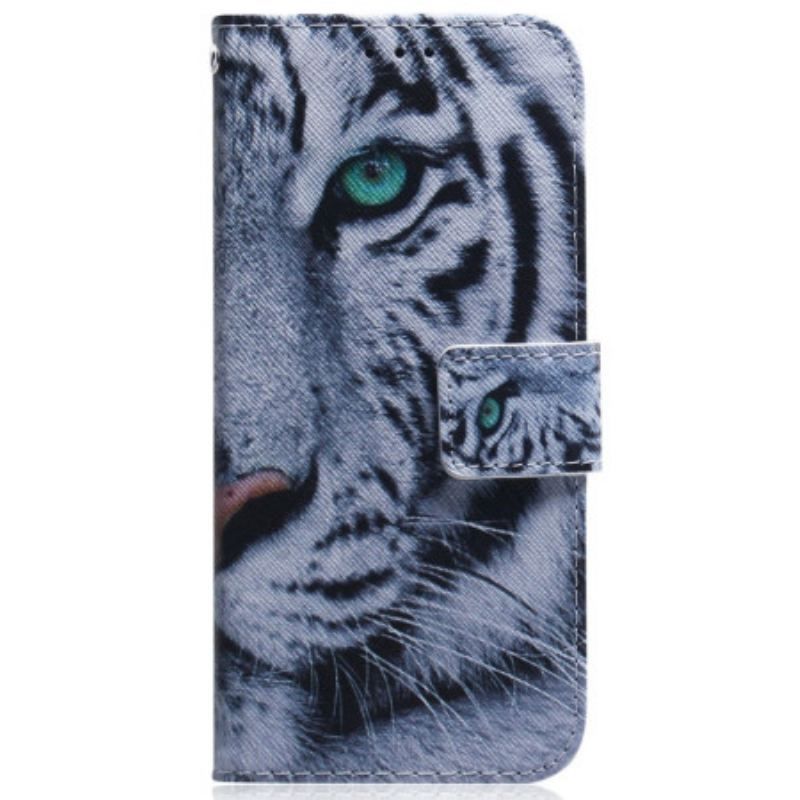 Flip Cover Samsung Galaxy S23 Ultra 5G Hvid Tiger