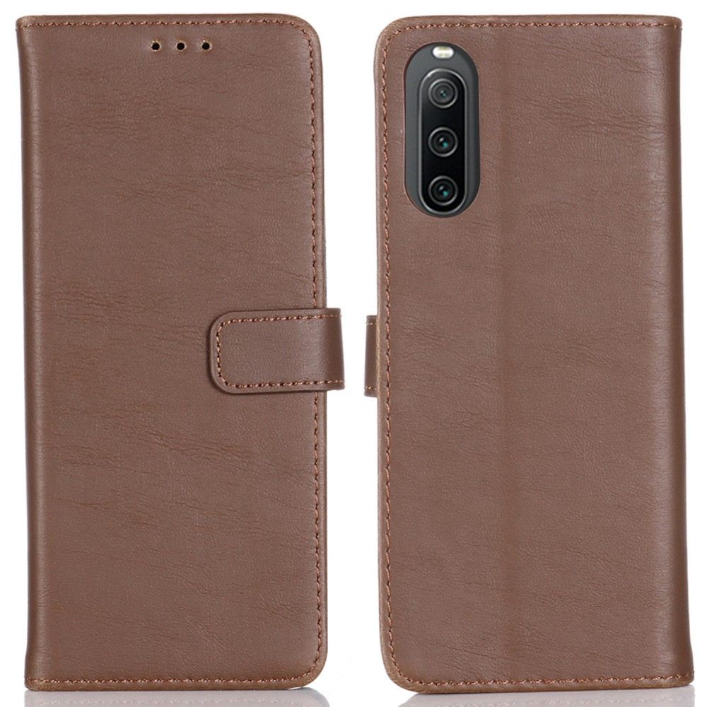 Etui Sony Xperia 10 IV Hemming Flip Cover Retro Imiteret Læder Folio