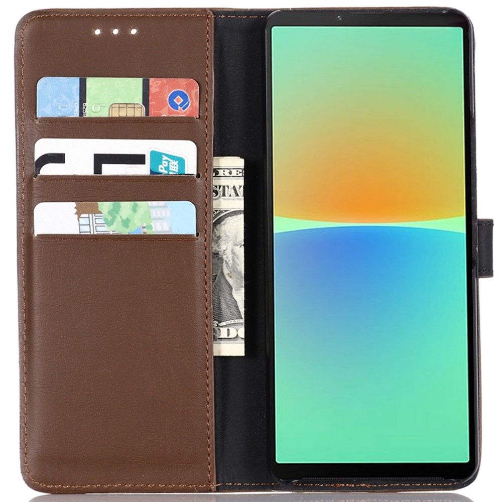 Etui Sony Xperia 10 IV Hemming Flip Cover Retro Imiteret Læder Folio