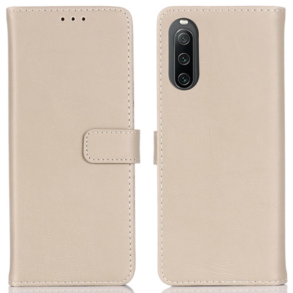 Etui Sony Xperia 10 IV Hemming Flip Cover Retro Imiteret Læder Folio