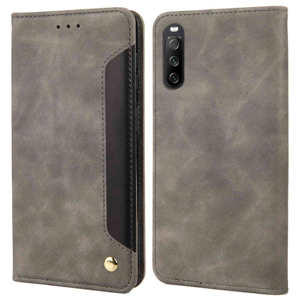 Flip Cover Sony Xperia 10 IV Hemming Læder Cover Business Folio I Imiteret Læder