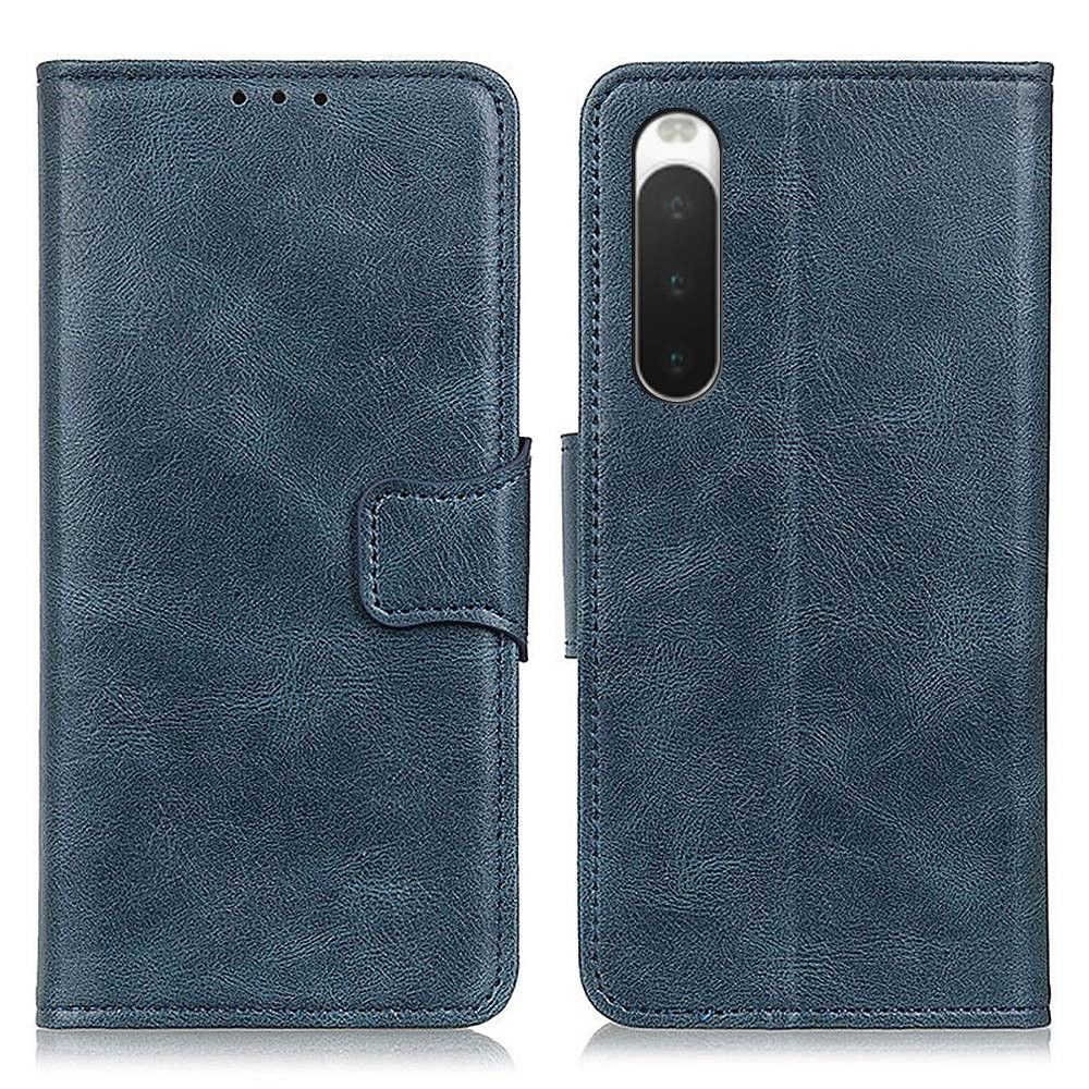 Flip Cover Sony Xperia 10 IV Hemming Læder Cover Foliostativ I Imiteret Læder