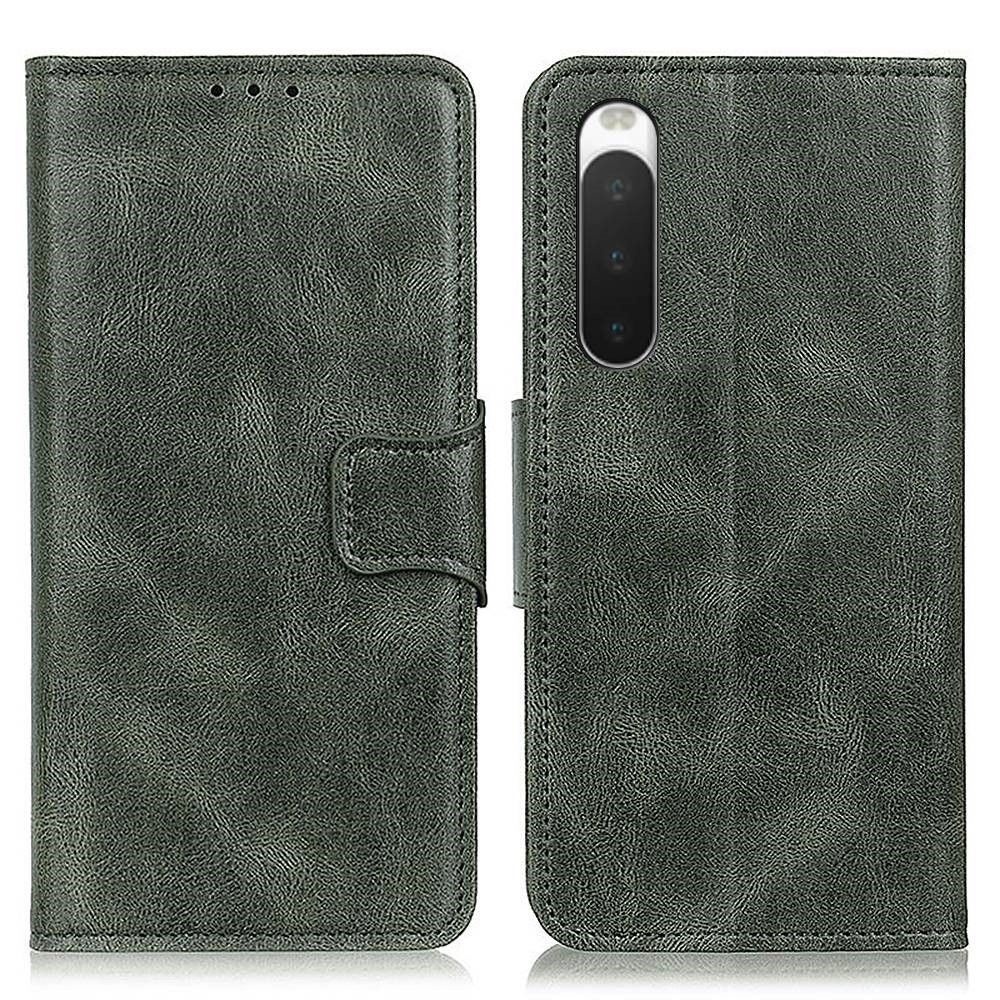 Flip Cover Sony Xperia 10 IV Hemming Læder Cover Foliostativ I Imiteret Læder