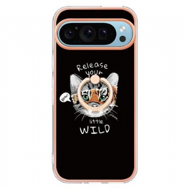 Cover Google Pixel 9 Pro Telefon Etui Cat / Tiger Support Ring