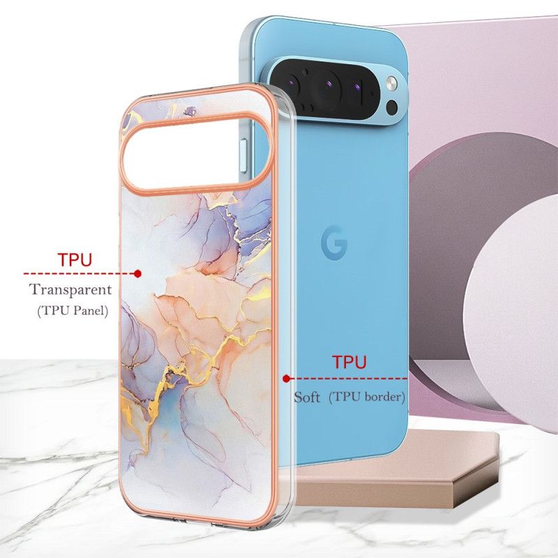 Cover Google Pixel 9 Pro Telefon Etui Farvet Marmor