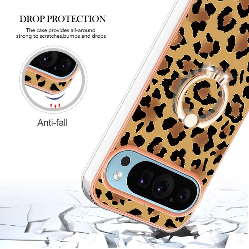 Cover Google Pixel 9 Pro Telefon Etui Leopardprint Ringholder