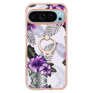 Cover Google Pixel 9 Pro Telefon Etui Lilla Blomster Støttering