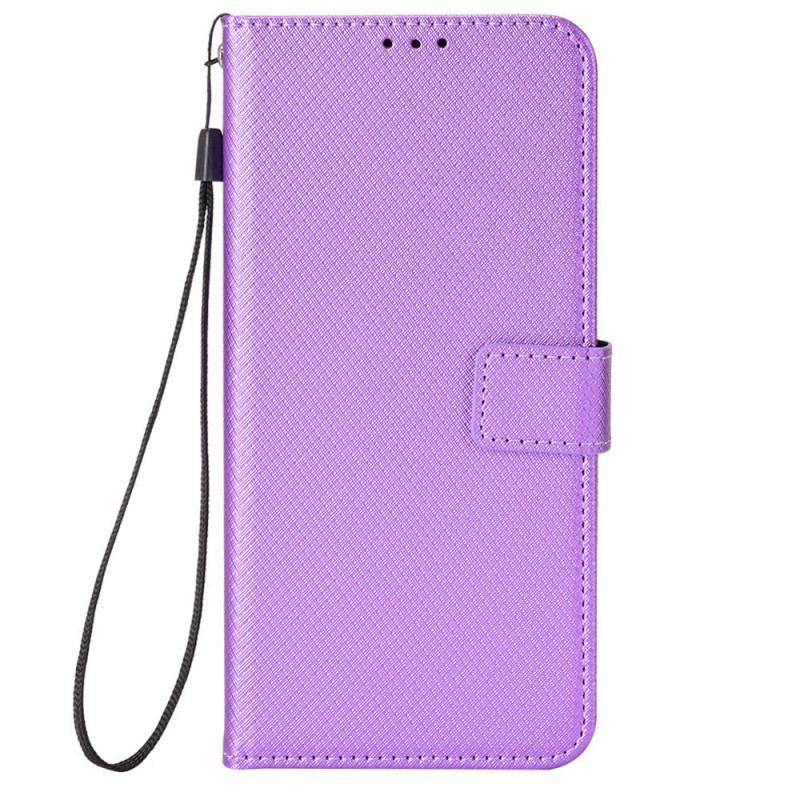 Flip Cover Realme C30 Med Snor Strappy Diamond Texture