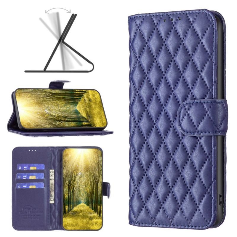 Læder Cover Samsung Galaxy M55 5g Telefon Etui Quiltet Binfen Farve